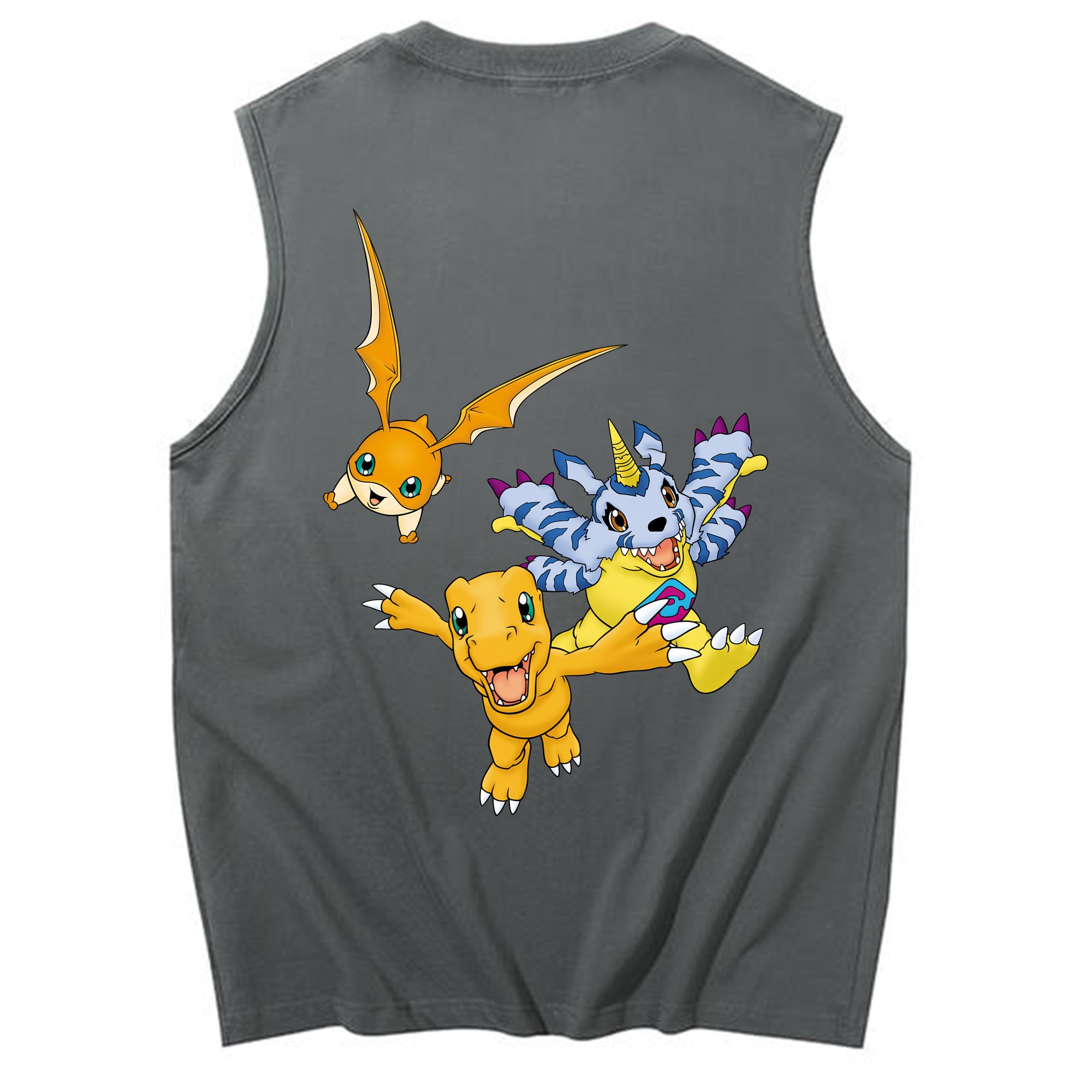 （画像用） Digimon デジタルモンスター/デジモン コットン100％タンクトップ（背面プリント）